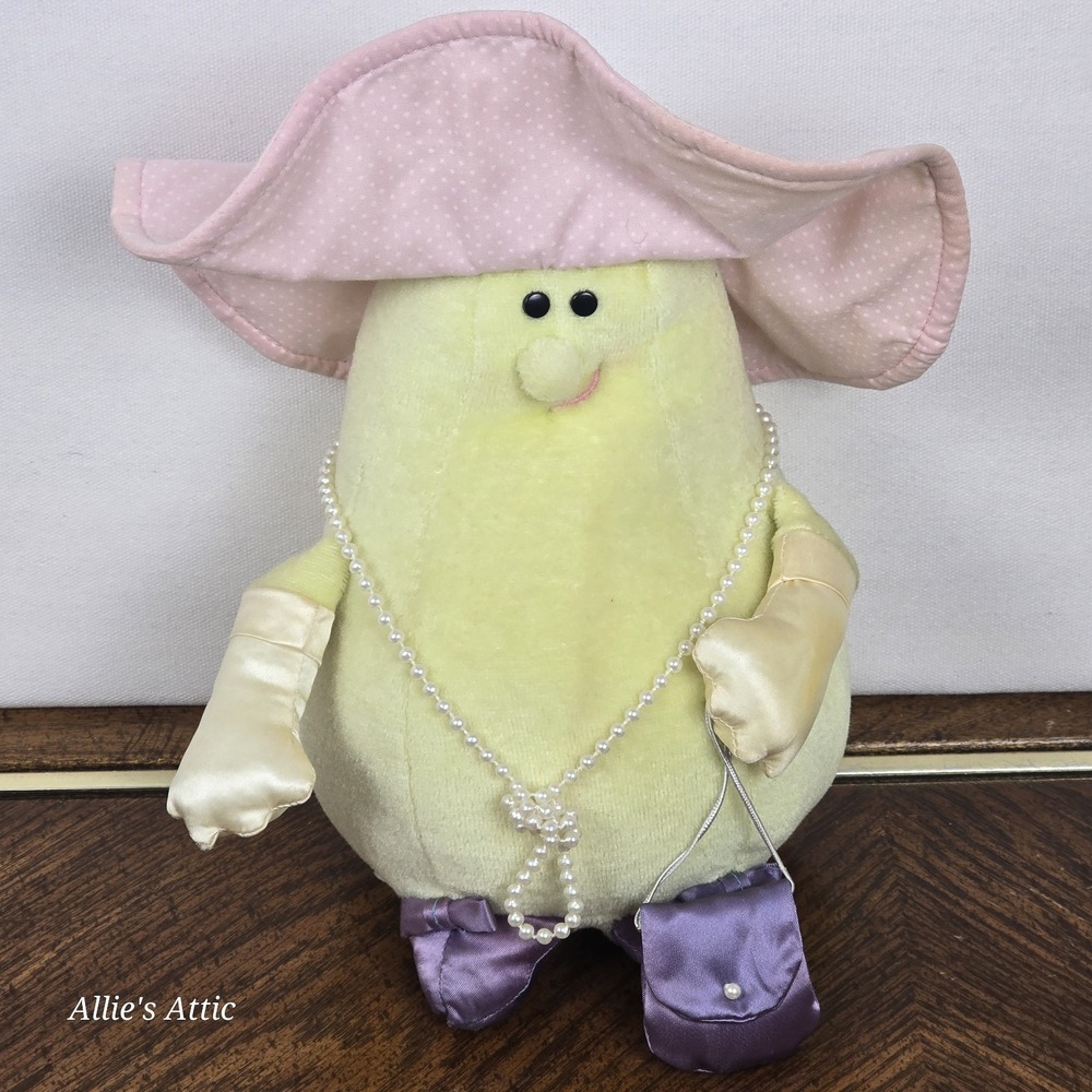 Avon Somersaults Miss Pear Fruit Plush Vintage 80s Stuffed Animal Lady Girl Toy